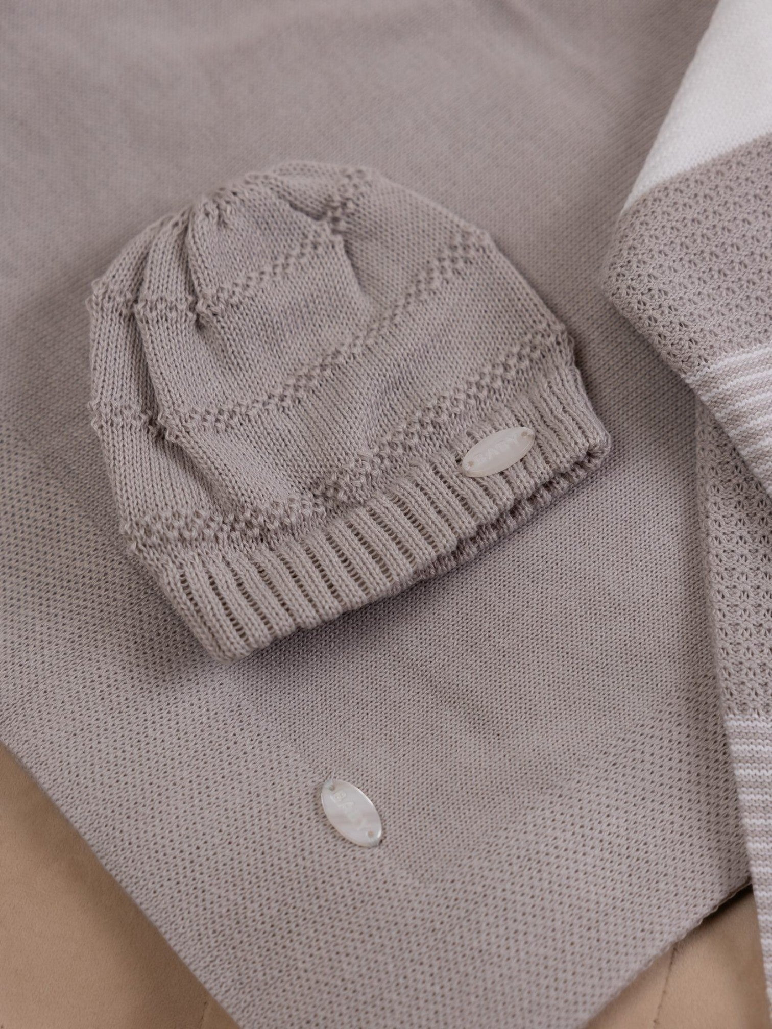 Cappellino in Maglia Grigio Perlato
