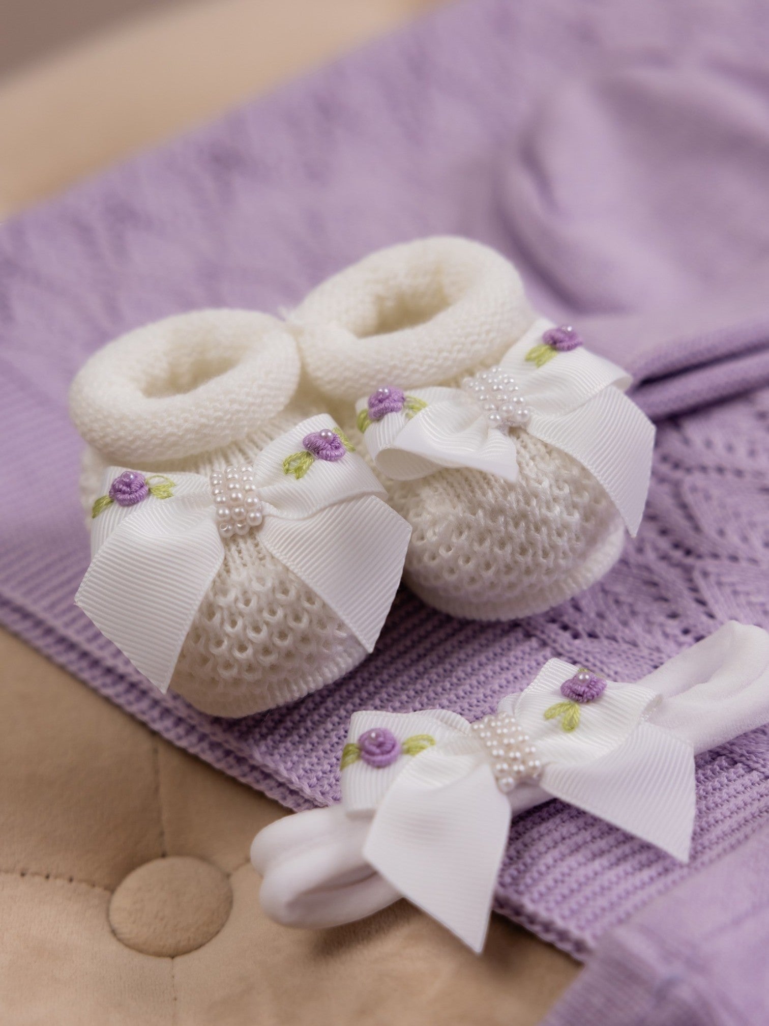 Set Scarpine e Fascetta Fiore Lilla