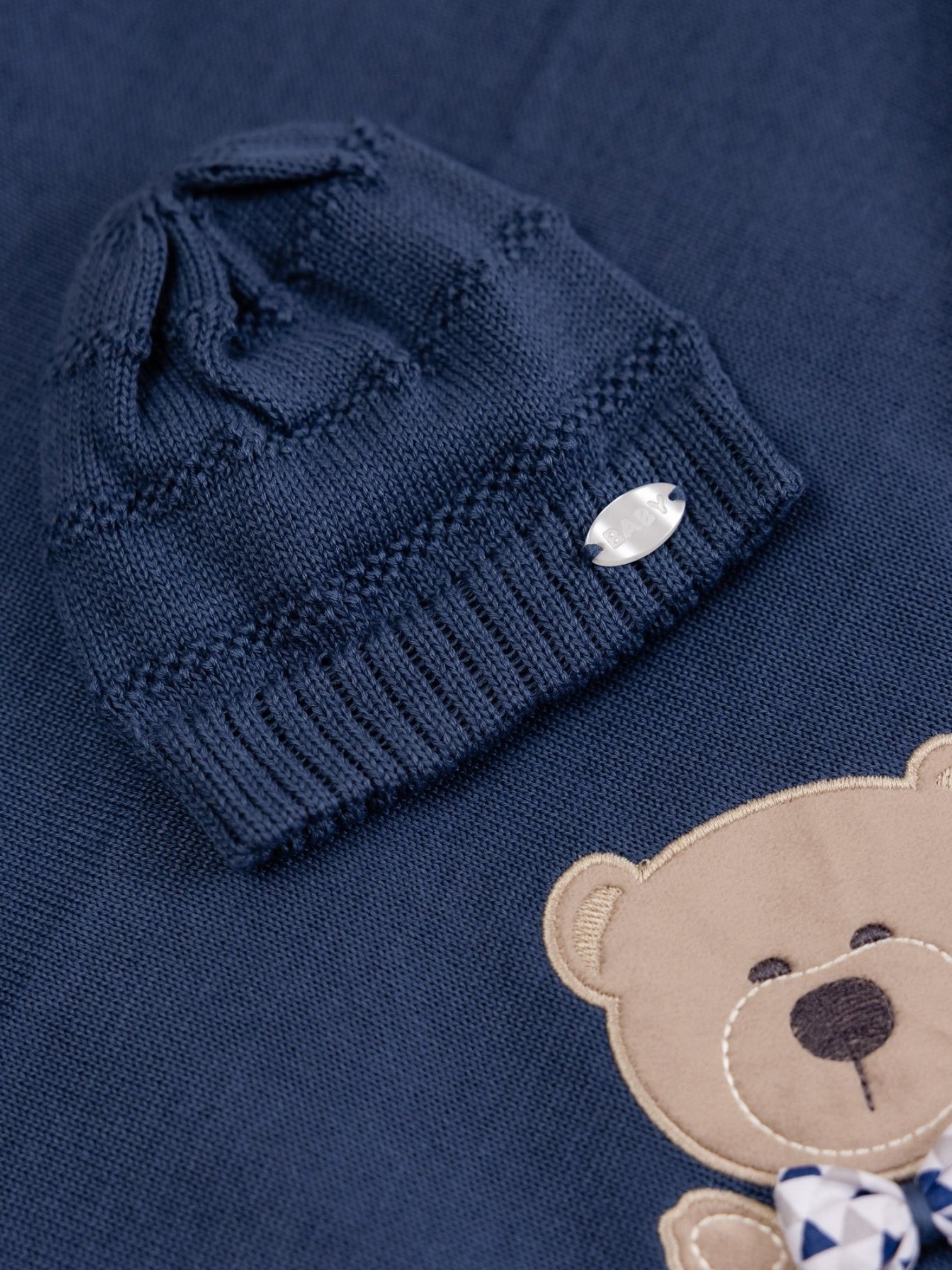 Cappellino Neonato in Maglia Blu