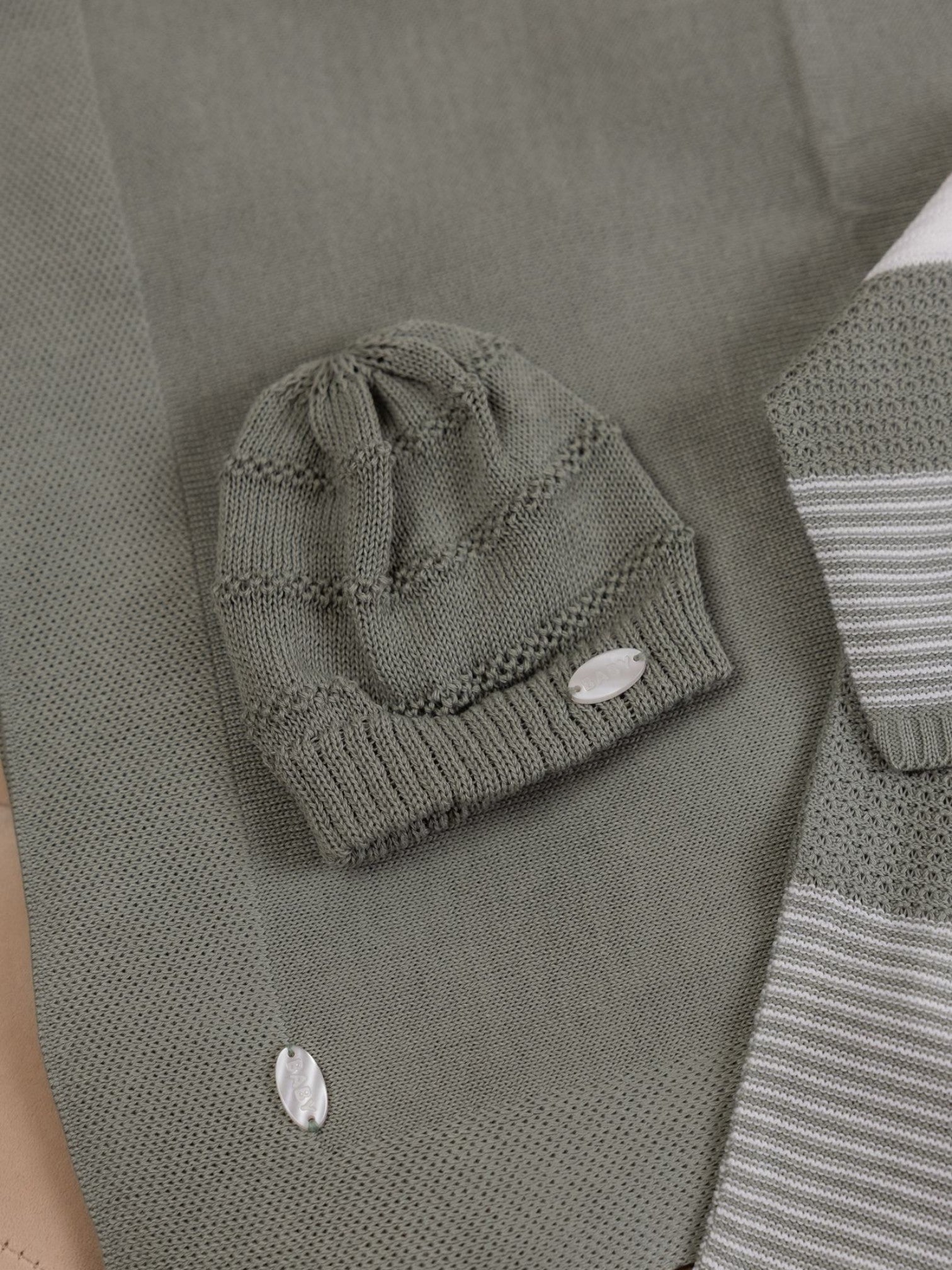 Cappellino in Maglia Verde Salvia