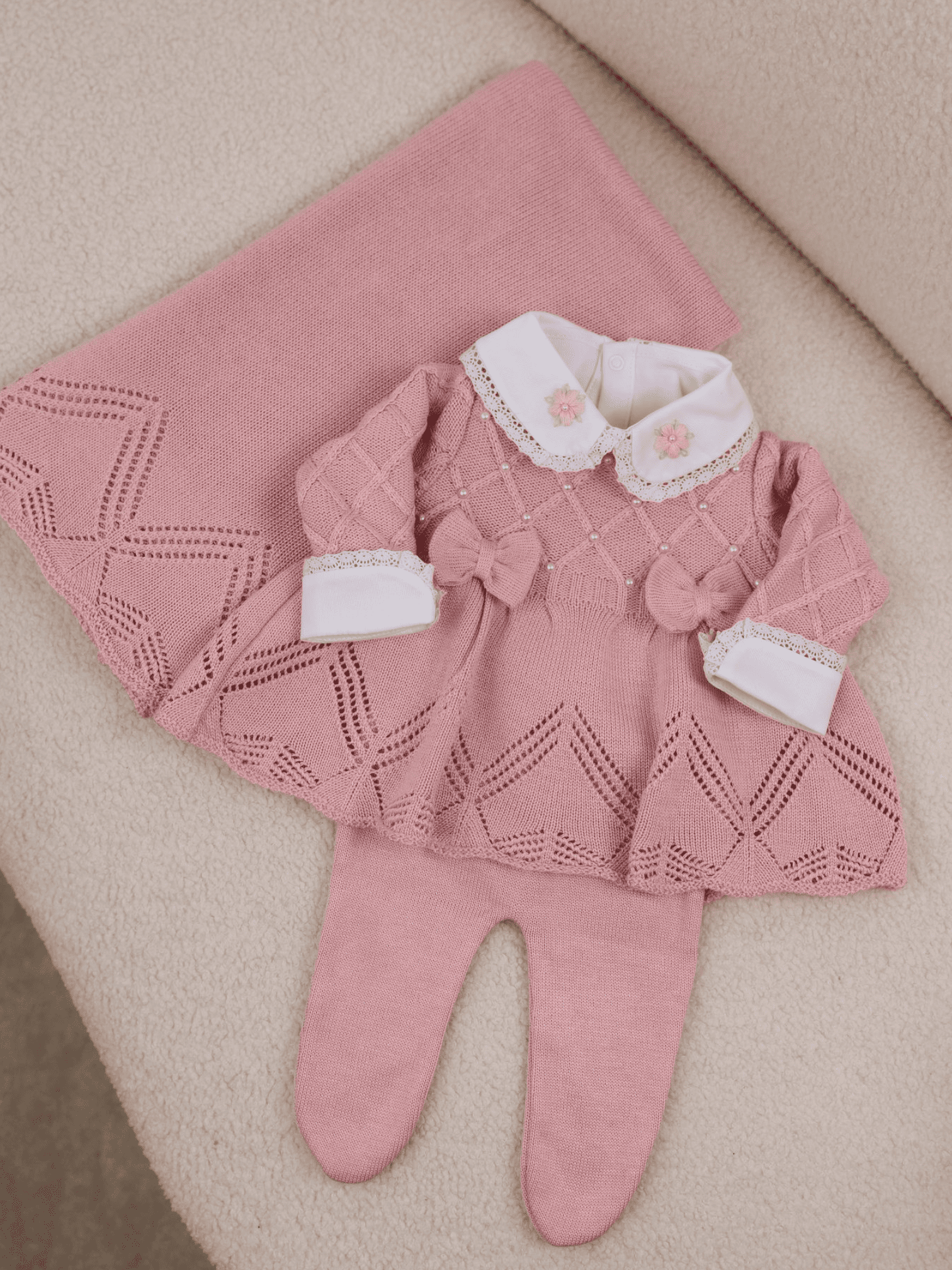 Corredino Nascita Completo Rosa 6 pezzi