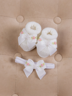 Set Scarpine e Fascetta Fiocco Rosa