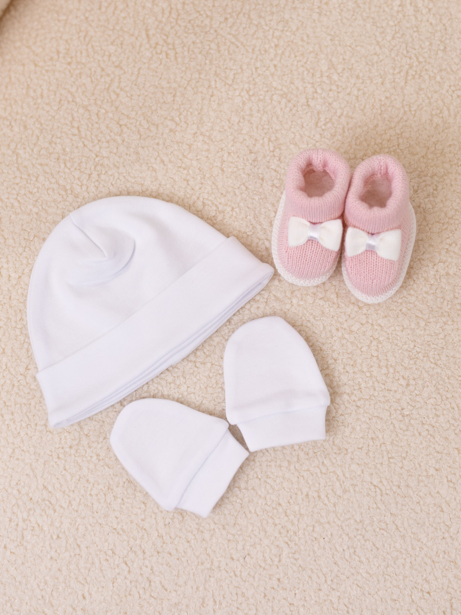 Set Nascita Cappellino e Guantini in Cotone