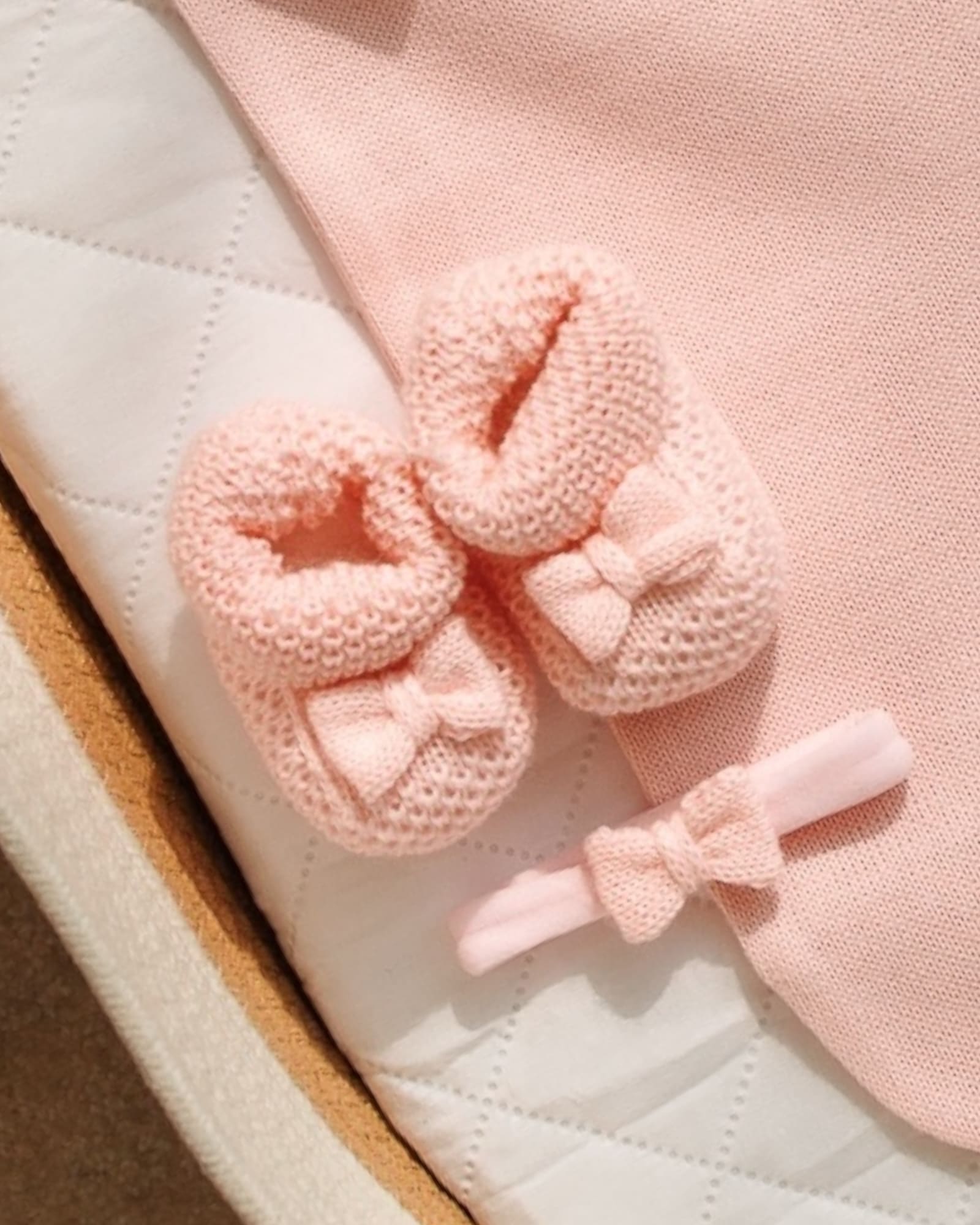 Set fascetta + Scarpine Rosa Cipria