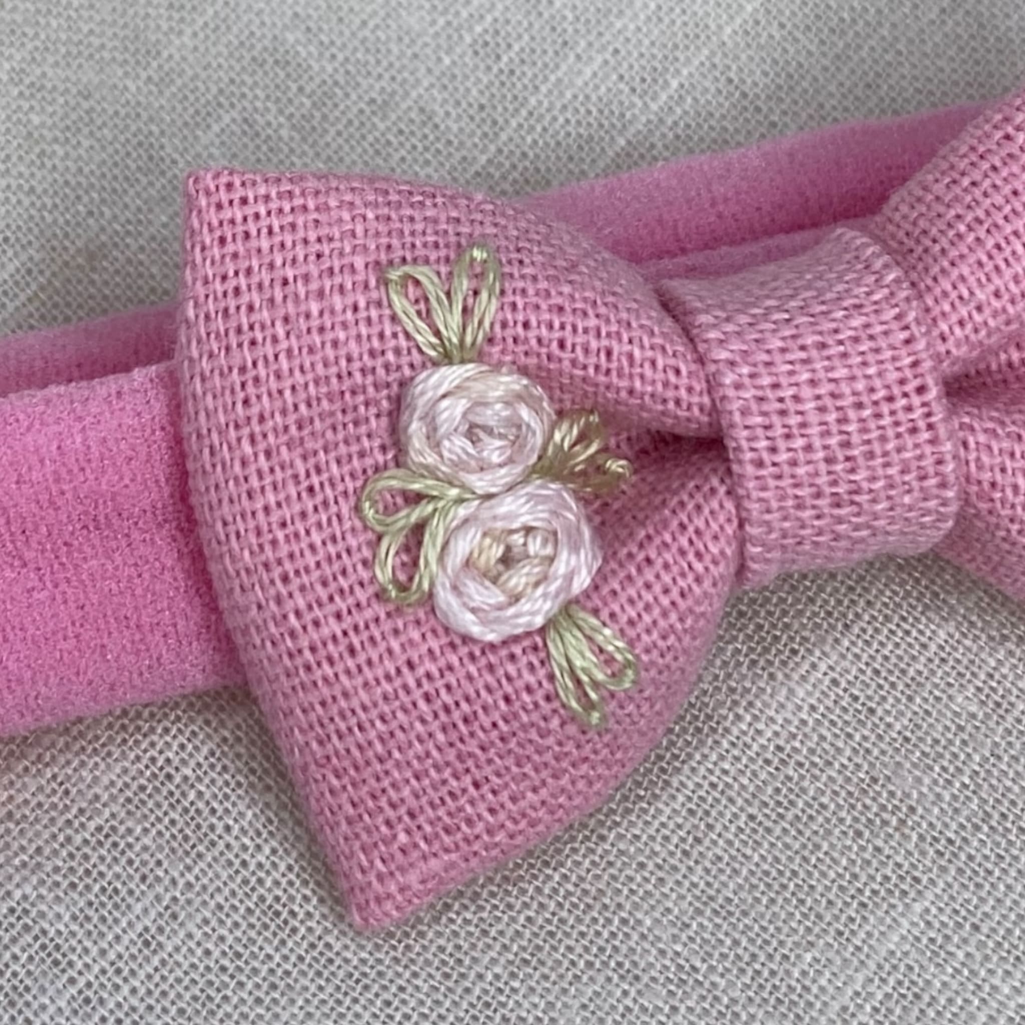 Pink Embroidered Headband