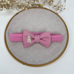 Rosa besticktes Stirnband